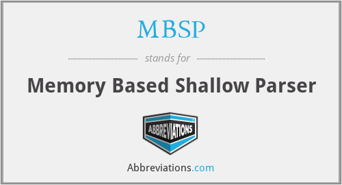 MBSP - Memory Based Shallow Parser