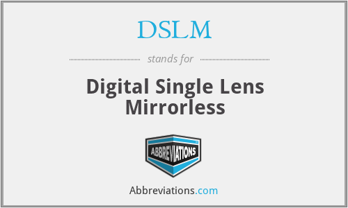 DSLM - Digital Single Lens Mirrorless
