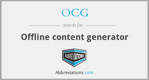 OCG - Offline content generator