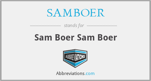 SAMBOER - Sam Boer Sam Boer