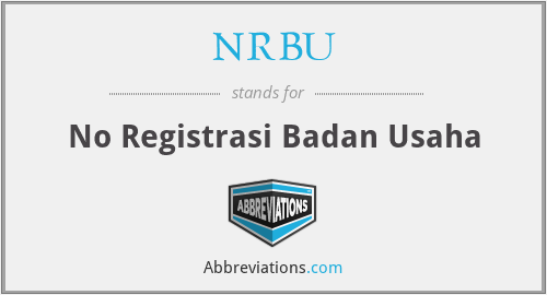 NRBU - No Registrasi Badan Usaha