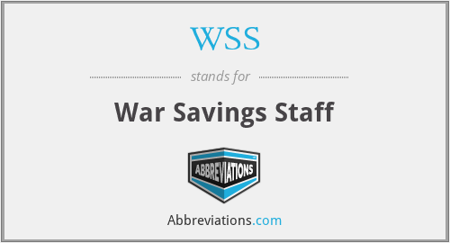 WSS - War Savings Staff