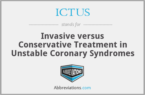 ICTUS - Invasive versus Conservative Treatment in Unstable Coronary Syndromes