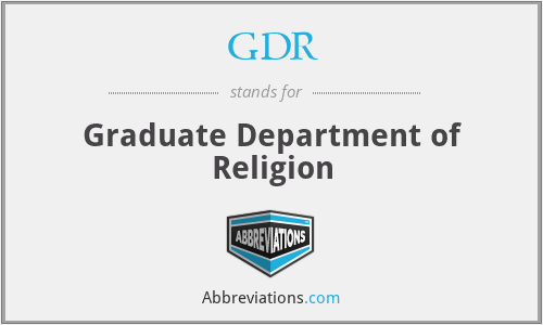 GDR - Graduate Department of Religion