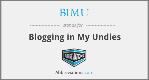 BIMU - Blogging in My Undies