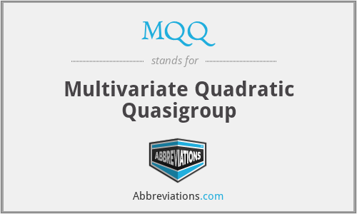 MQQ - Multivariate Quadratic Quasigroup