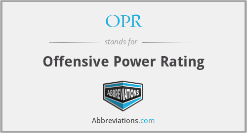 OPR - Offensive Power Rating