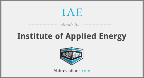 IAE - Institute of Applied Energy