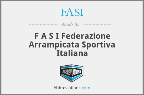 FASI - F A S I Federazione Arrampicata Sportiva Italiana