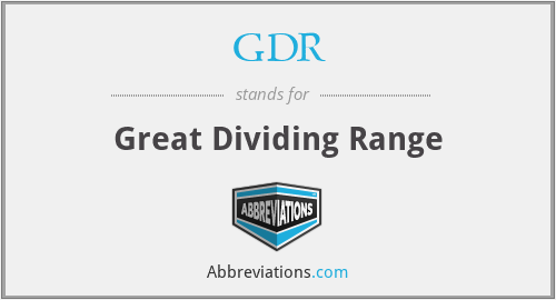 GDR - Great Dividing Range