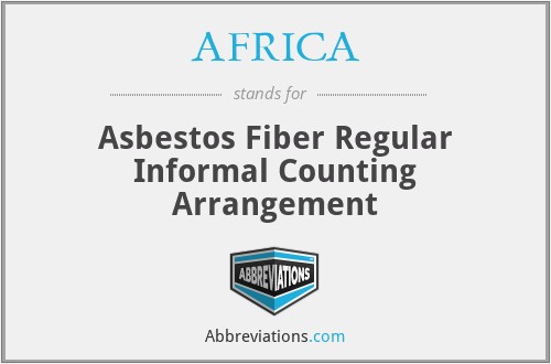 AFRICA - Asbestos Fiber Regular Informal Counting Arrangement