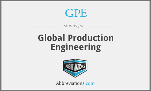 GPE - Global Production Engineering