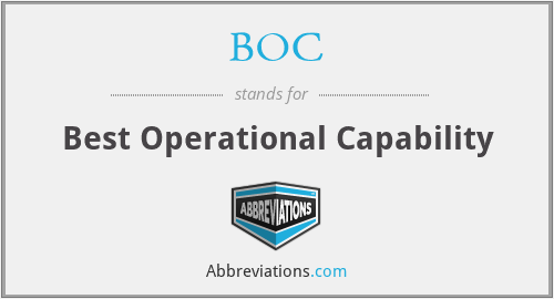 BOC - Best Operational Capability