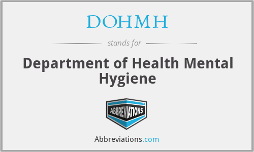 DOHMH - Department of Health Mental Hygiene