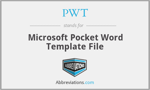 PWT - Microsoft Pocket Word Template File