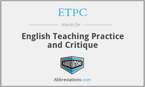 ETPC - English Teaching Practice and Critique