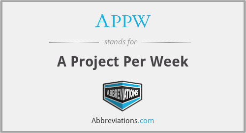 APPW - A Project Per Week