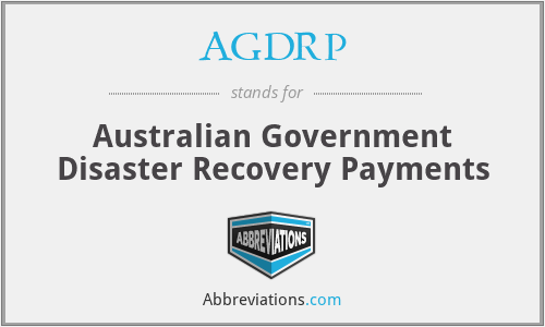 AGDRP - Australian Government Disaster Recovery Payments