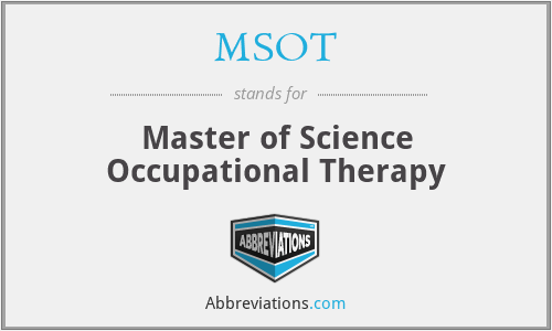 MSOT - Master of Science Occupational Therapy