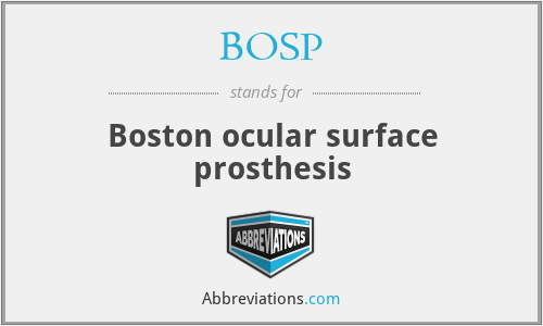 BOSP - Boston ocular surface prosthesis