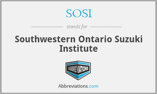 SOSI - Southwestern Ontario Suzuki Institute