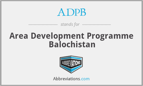 ADPB - Area Development Programme Balochistan