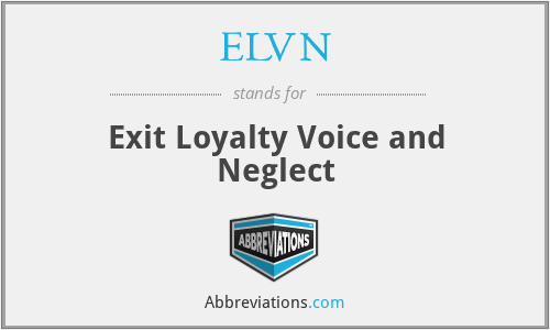 ELVN - Exit Loyalty Voice and Neglect