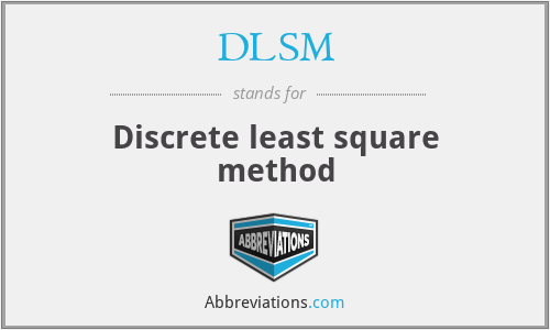 DLSM - Discrete least square method