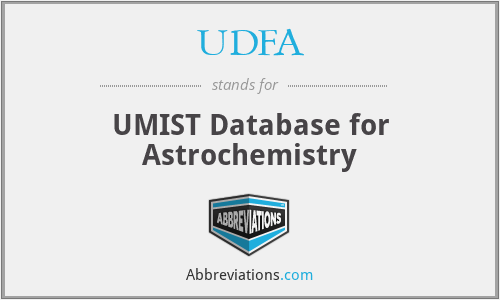 UDFA - UMIST Database for Astrochemistry