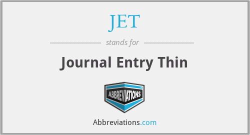 JET - Journal Entry Thin