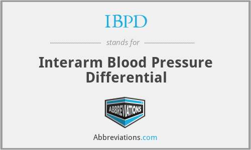 IBPD - Interarm Blood Pressure Differential