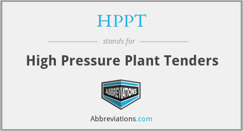 HPPT - High Pressure Plant Tenders