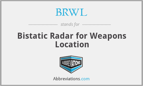 BRWL - Bistatic Radar for Weapons Location