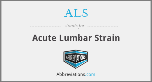 ALS - Acute Lumbar Strain