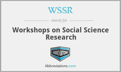 WSSR - Workshops on Social Science Research