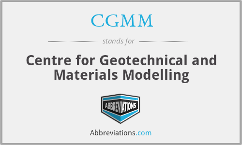 CGMM - Centre for Geotechnical and Materials Modelling