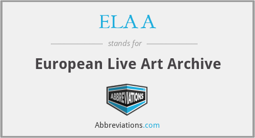 ELAA - European Live Art Archive