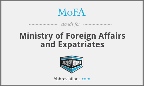 MoFA - Ministry of Foreign Affairs and Expatriates