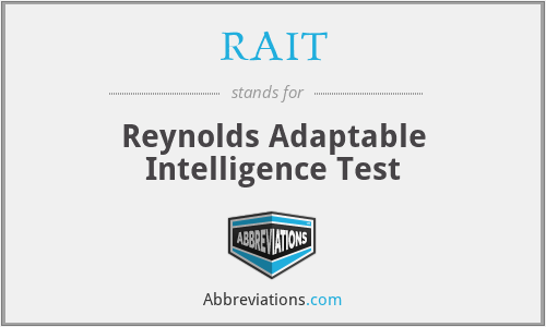 RAIT - Reynolds Adaptable Intelligence Test