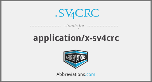 .SV4CRC - application/x-sv4crc