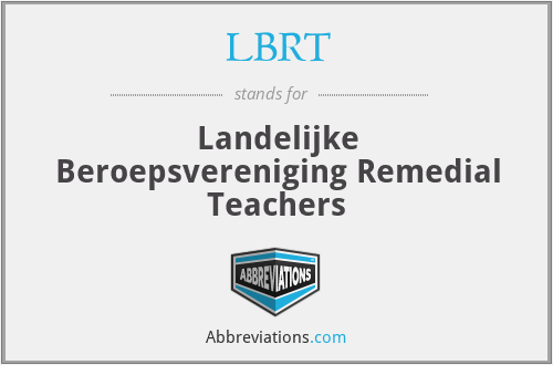 LBRT - Landelijke Beroepsvereniging Remedial Teachers