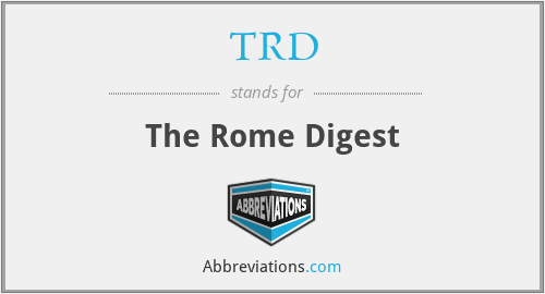 TRD - The Rome Digest