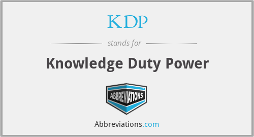 KDP - Knowledge Duty Power