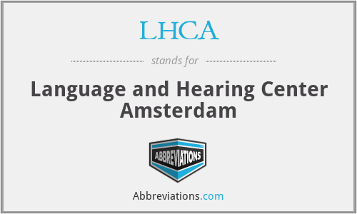 LHCA - Language and Hearing Center Amsterdam
