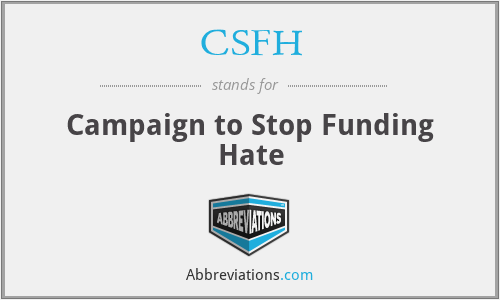 CSFH - Campaign to Stop Funding Hate