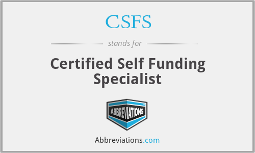 CSFS - Certified Self Funding Specialist