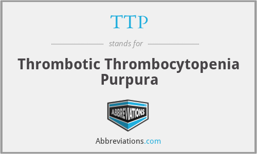 TTP - Thrombotic Thrombocytopenia Purpura