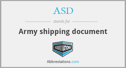 ASD - Army shipping document