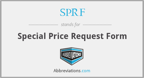 SPRF - Special Price Request Form