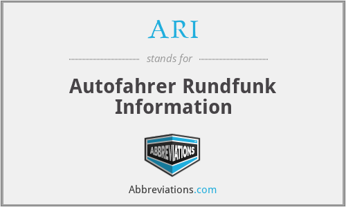 ARI - Autofahrer Rundfunk Information